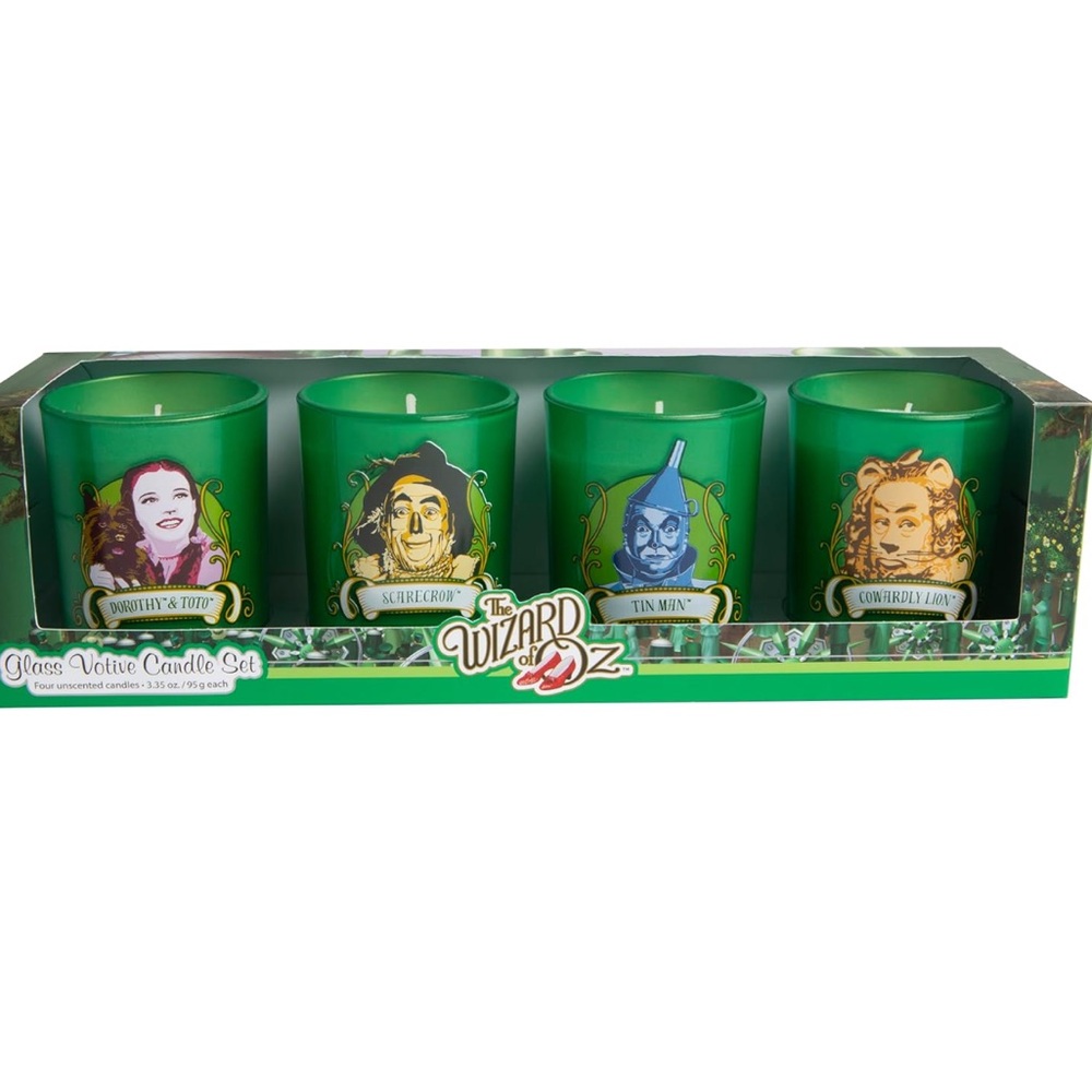 Wizard of Oz Votive Candle Set Vintage Glass